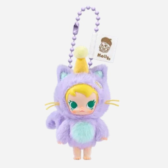 PopMart Molly Pocket Friends Leave Me Alone Plush Pendant New w/ Box & Card open - Picture 2 of 3